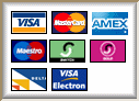 We can accept payments using these cards through PayPal's secure systems.